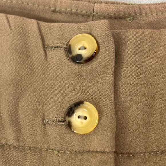 Patrizia Pepe Firenze Small IT 40 Brown High Waist Safari Pleated Shorts Pockets - Picture 3 of 10